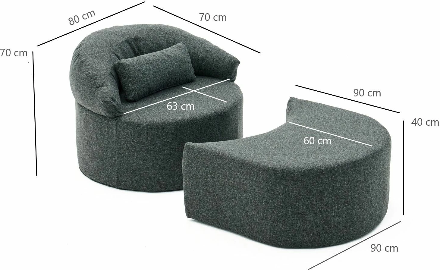 Krevat-karrige një vendës, Pitta, ngjyrë antracit, Atelier del Sofa