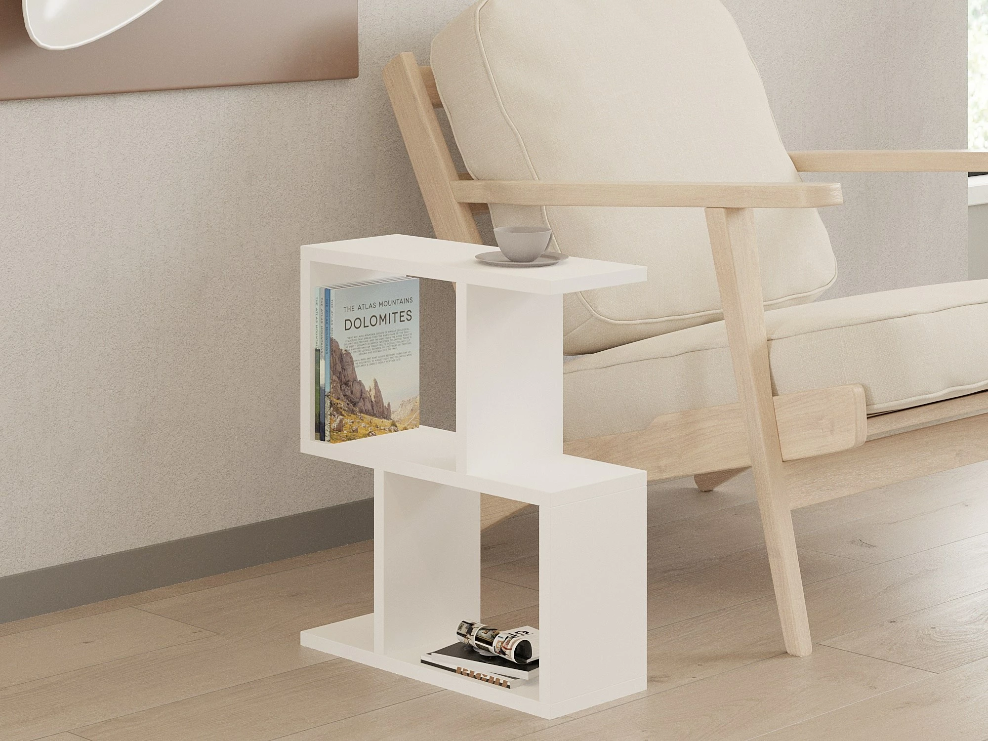 Tavolinë anësore Hanah Home, Zet, e bardhë