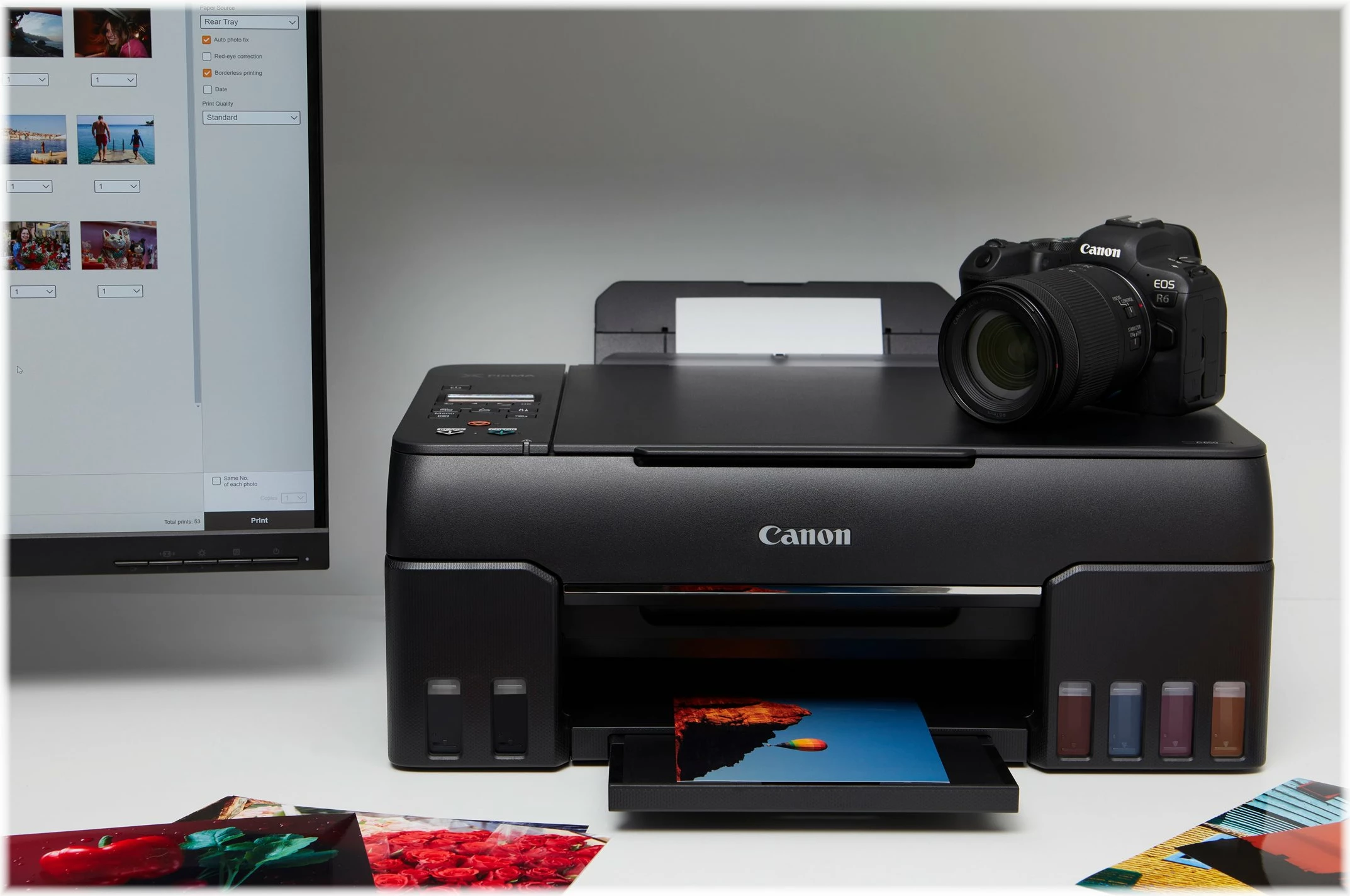 Printer multifunksional Canon PIXMA G640, inkjet, 6-bojë, Wi-Fi, i zi