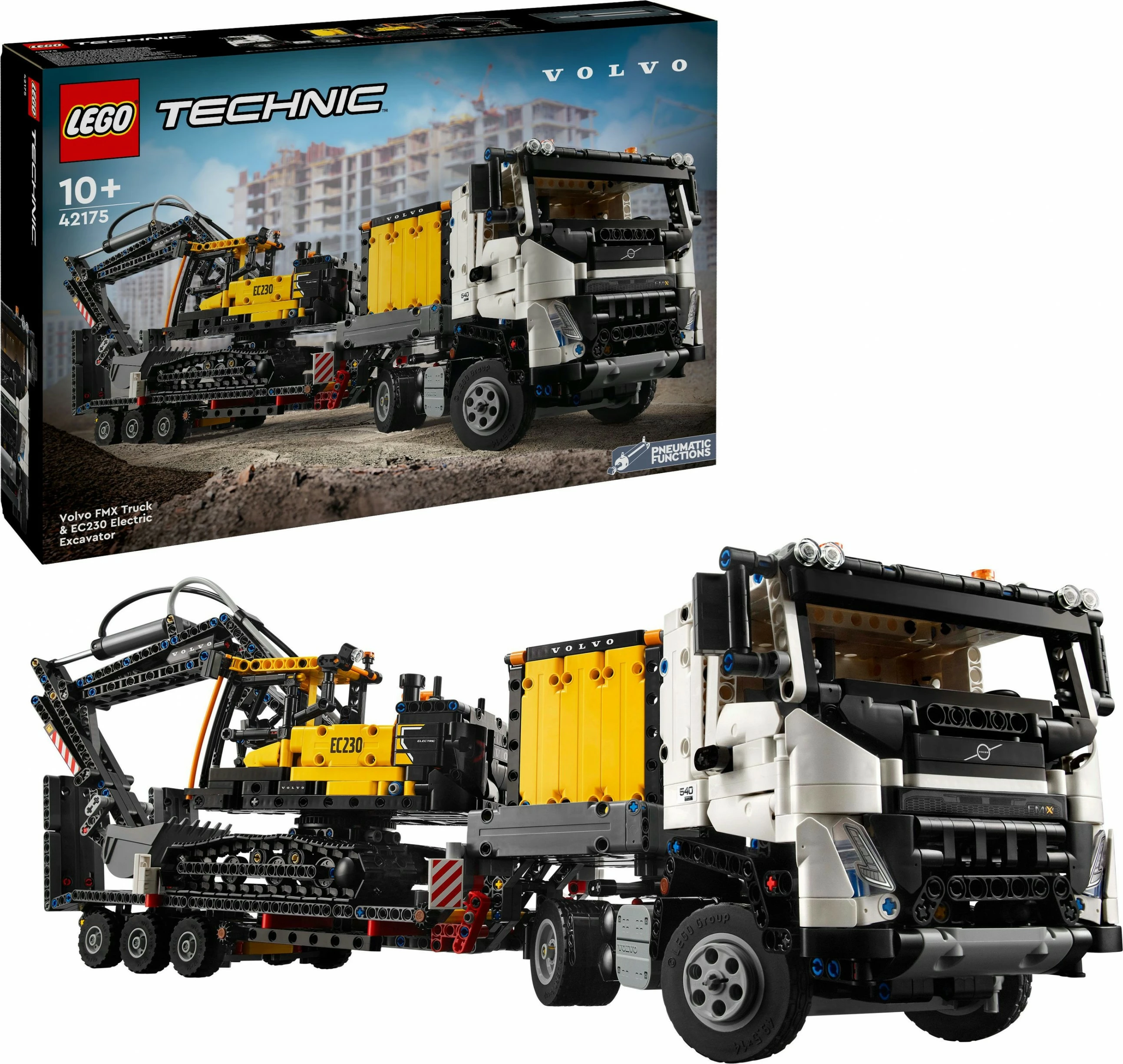 Set ndërtimi LEGO Volvo FMX Truck & EC230 Electric Excavator, 2274 pjesë, shumëngjyrësh