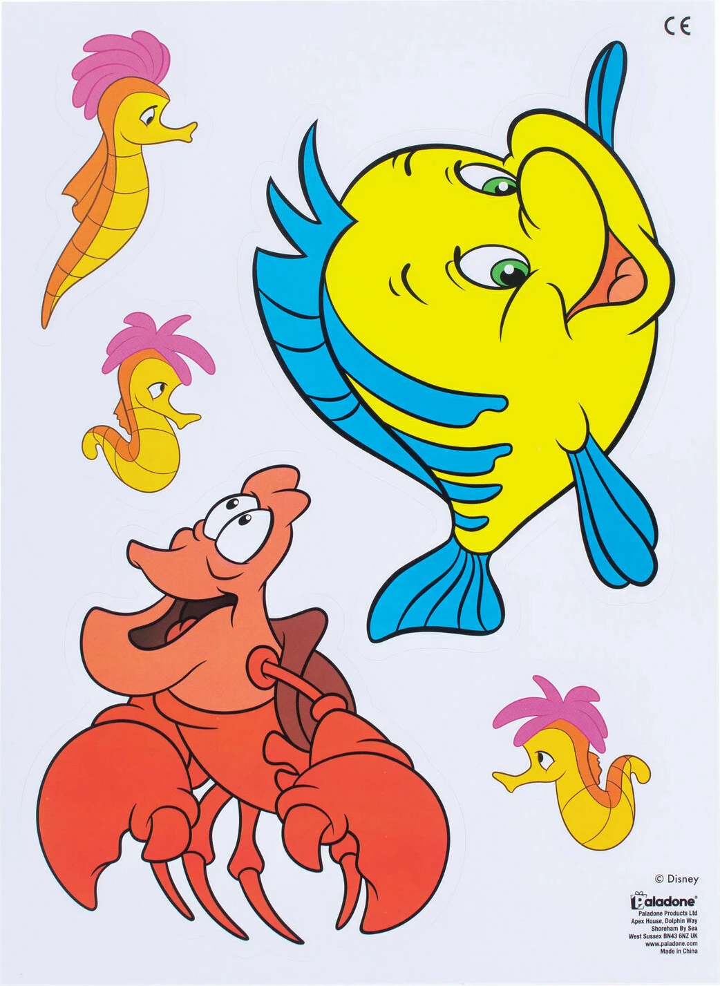 Stikerë muri Paladone Disney Classic Character Wall Decals, vinil të heqshme e rezistente në ujë, mbi 20 copë, 6 fletë