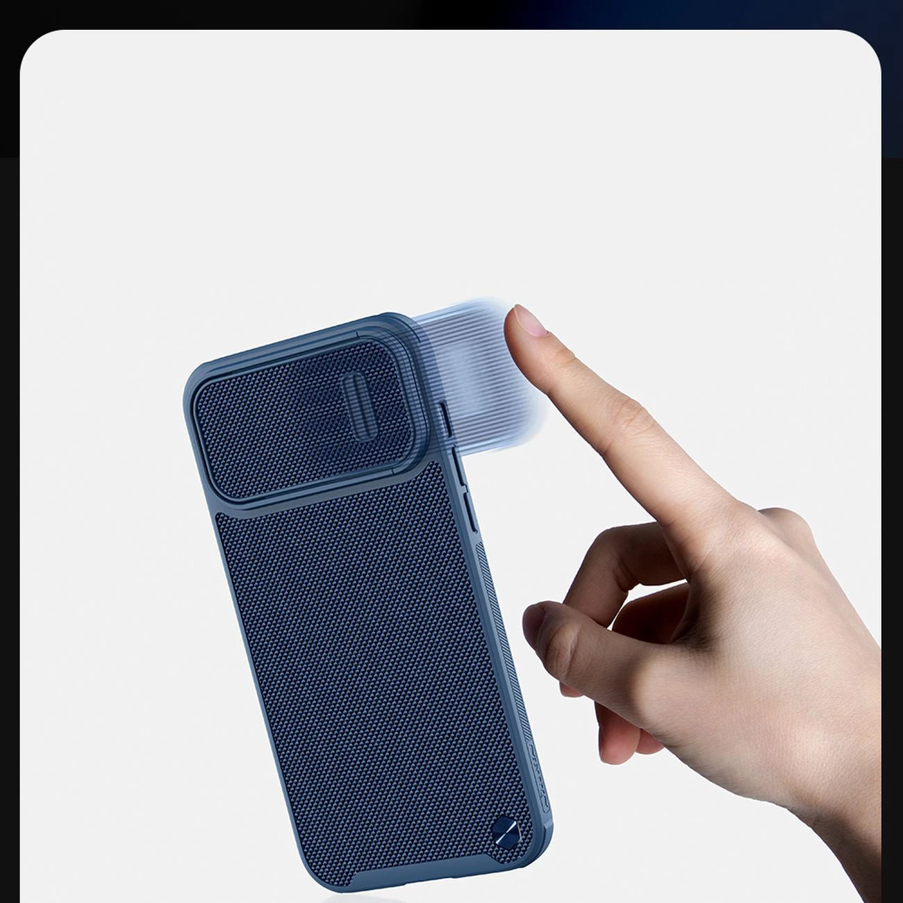 Mbështjellës Nillkin Textured S Case për iPhone 14, me kapak kamere, kaltër