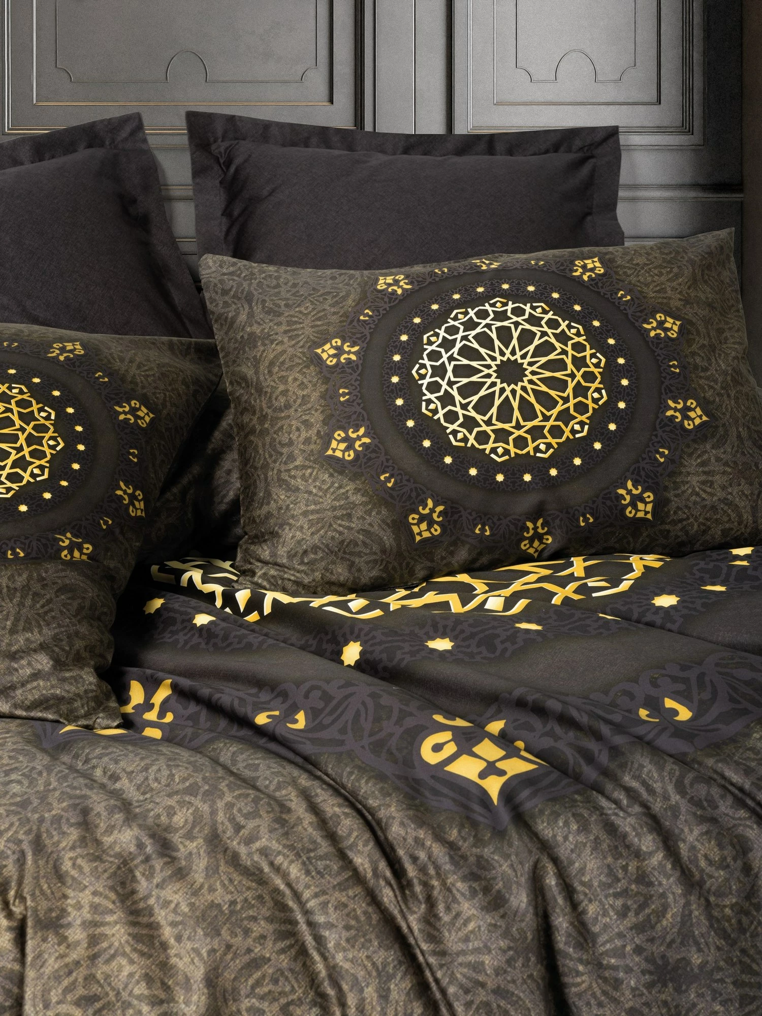 Set mbulesë për jorgan dopio, satin, L'essentiel, ngjyrë antracit, Togay