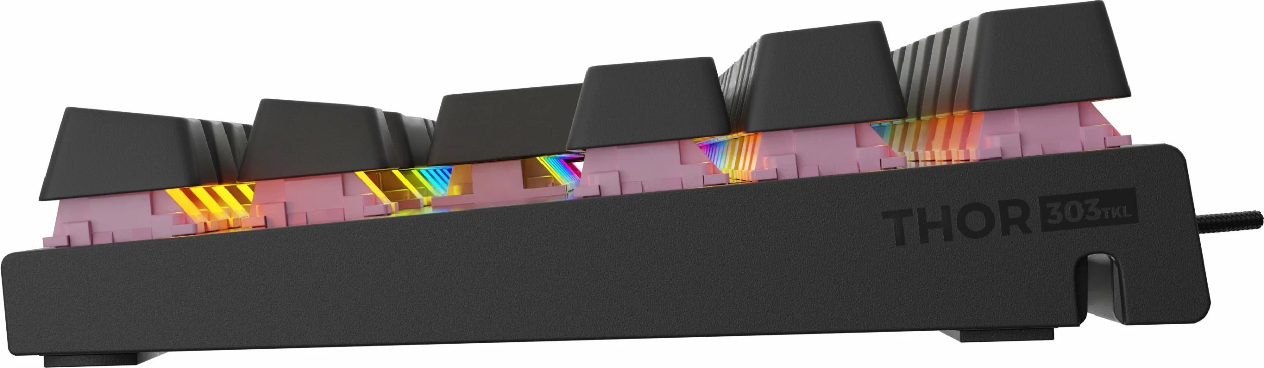 Tastierë mekanike gaming Genesis Thor 303 TKL (NKG-1881), Outemu Peach Silent, Hot Swap, RGB, USB, US layout, e zezë