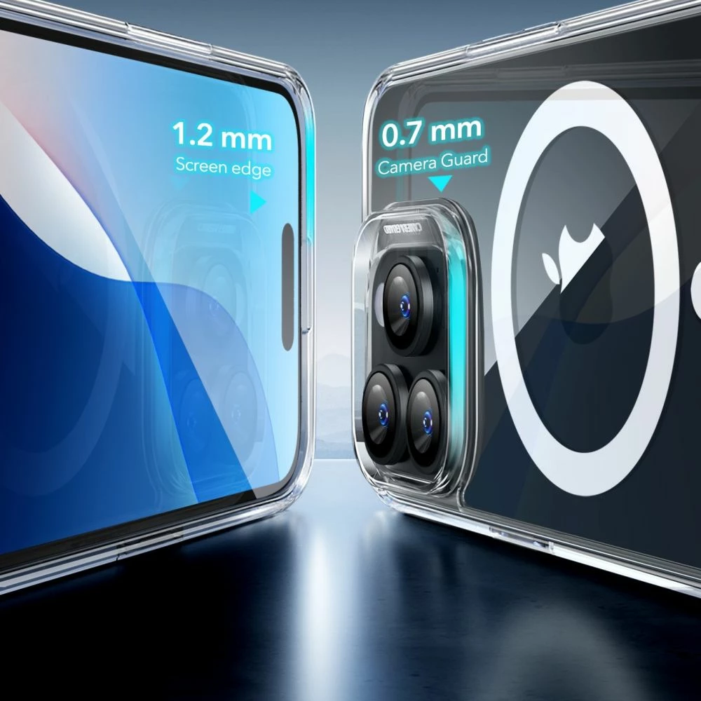 Mbështjellës ESR Classic Hybrid HaloLock me MagSafe + xham i temperuar për iPhone 16 Pro Max, Transparent