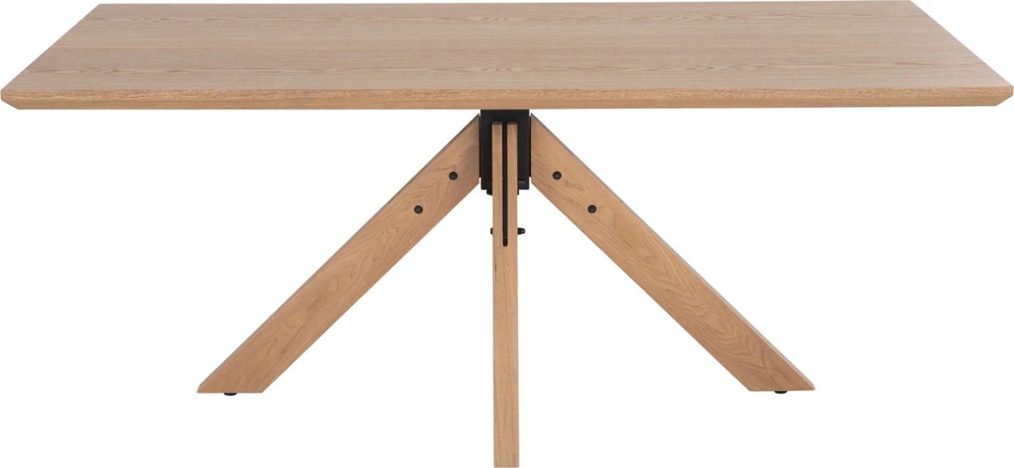 Tavolinë ngrënieje PAOLO FH9853 MDF me furnir druri Mançurian-këmbë druri gome të ngurtë-ngjyrë lisi 180x90x75H cm