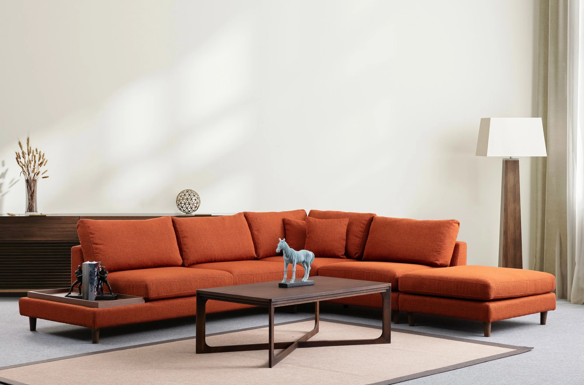 Këndare Atelier del Sofa New Tulip me puf, portokalli