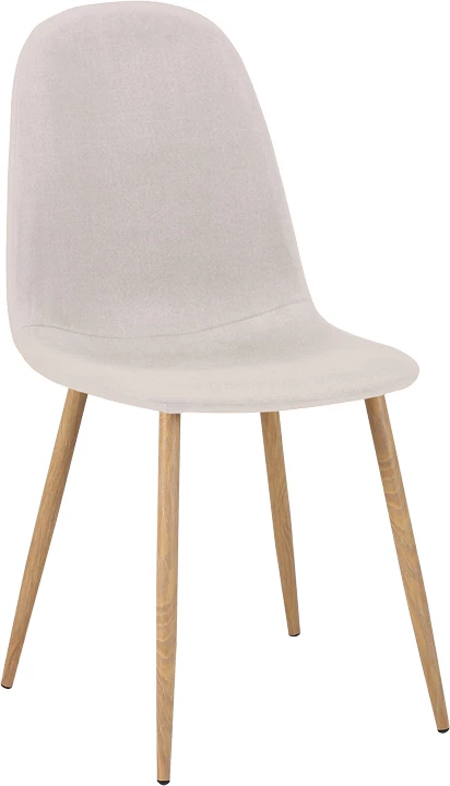 Set tavoline me karrige Bella-Julita, MDF i bardhë, këmbë natyrale, Φ80x73cm