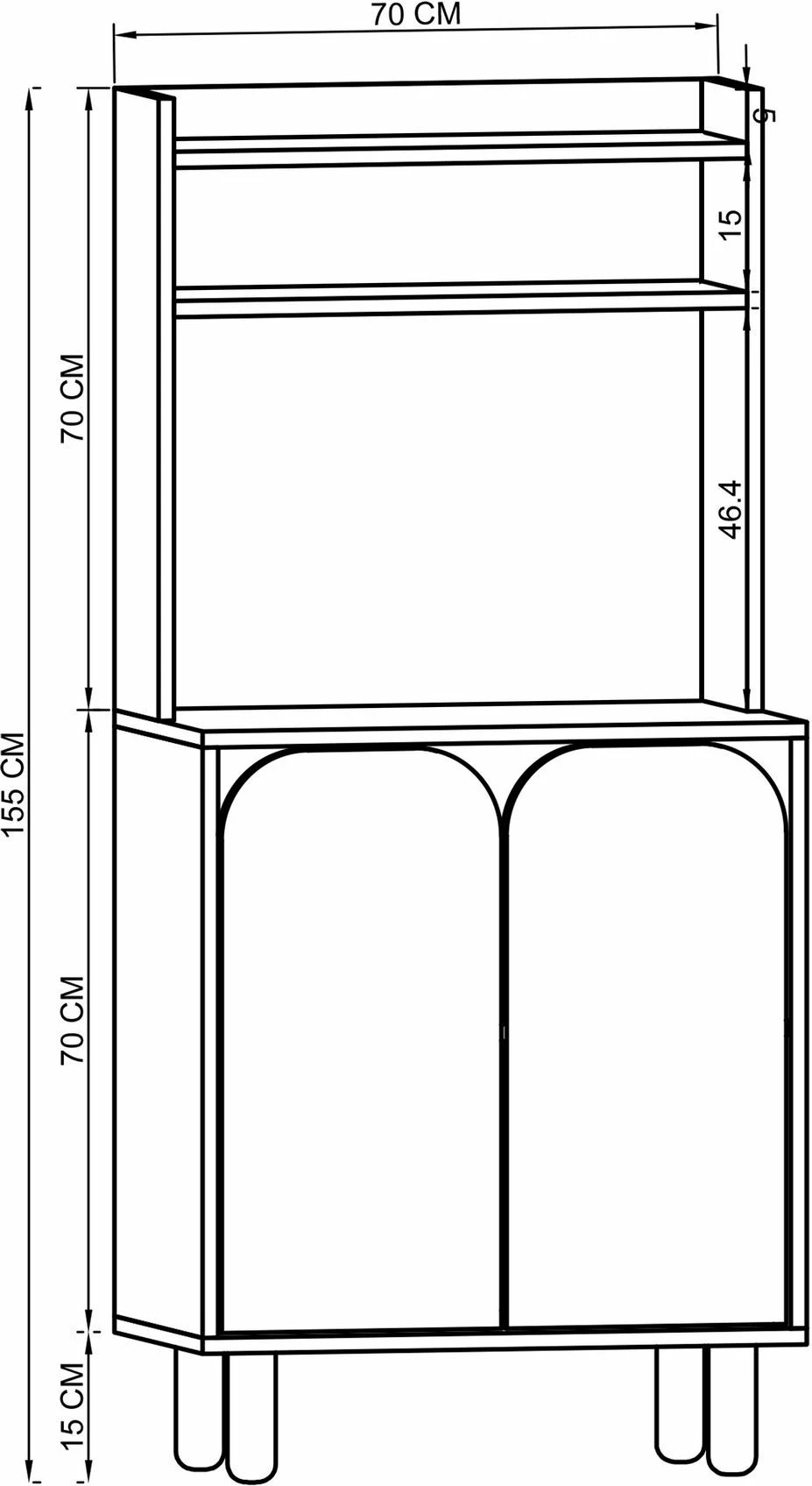 Dollap multifunksional Skye Decor, Parma 3, ngjyrë lisi Sapphire Oak