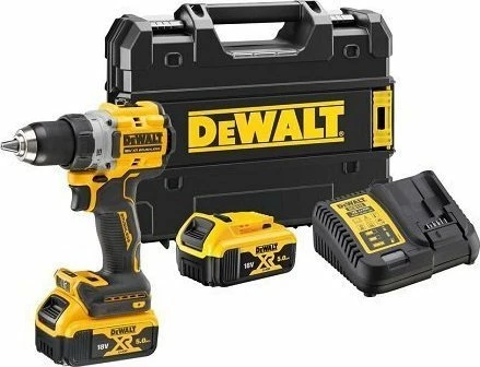 Trapan/vidhosës pa kabllo DeWalt DCD800P2T 18 V, brushless, 2x 5 Ah bateri, 90 Nm, mandrinë 13 mm, me karikues dhe valixhe