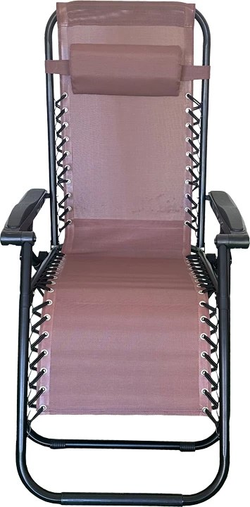 Karrige e palosshme Mirka, textilene-metal, ngjyrë kafe-e zezë, 65x165x110 cm