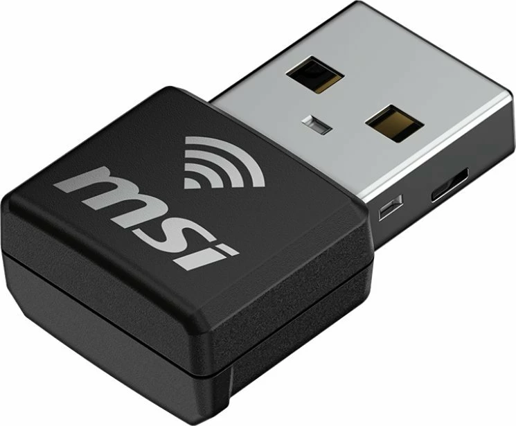 Adapter Wi‑Fi USB MSI AX1800 Nano GUAX18N, Wi‑Fi 6, dual-band 2.4/5 GHz, deri 1774 Mbps, USB 2.0, i zi