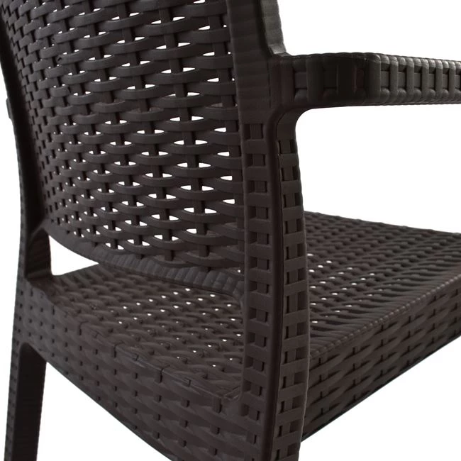 Karrige me krahë polipropileni, ngjyrë kafe e errët, FH5134.02, 57x55,5x89 cm