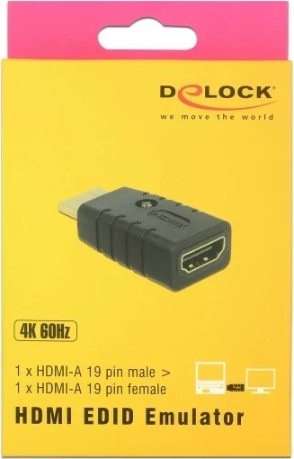 Adapter HDMI DeLOCK 63320, mashkull-femër, 4K 60Hz, e zezë