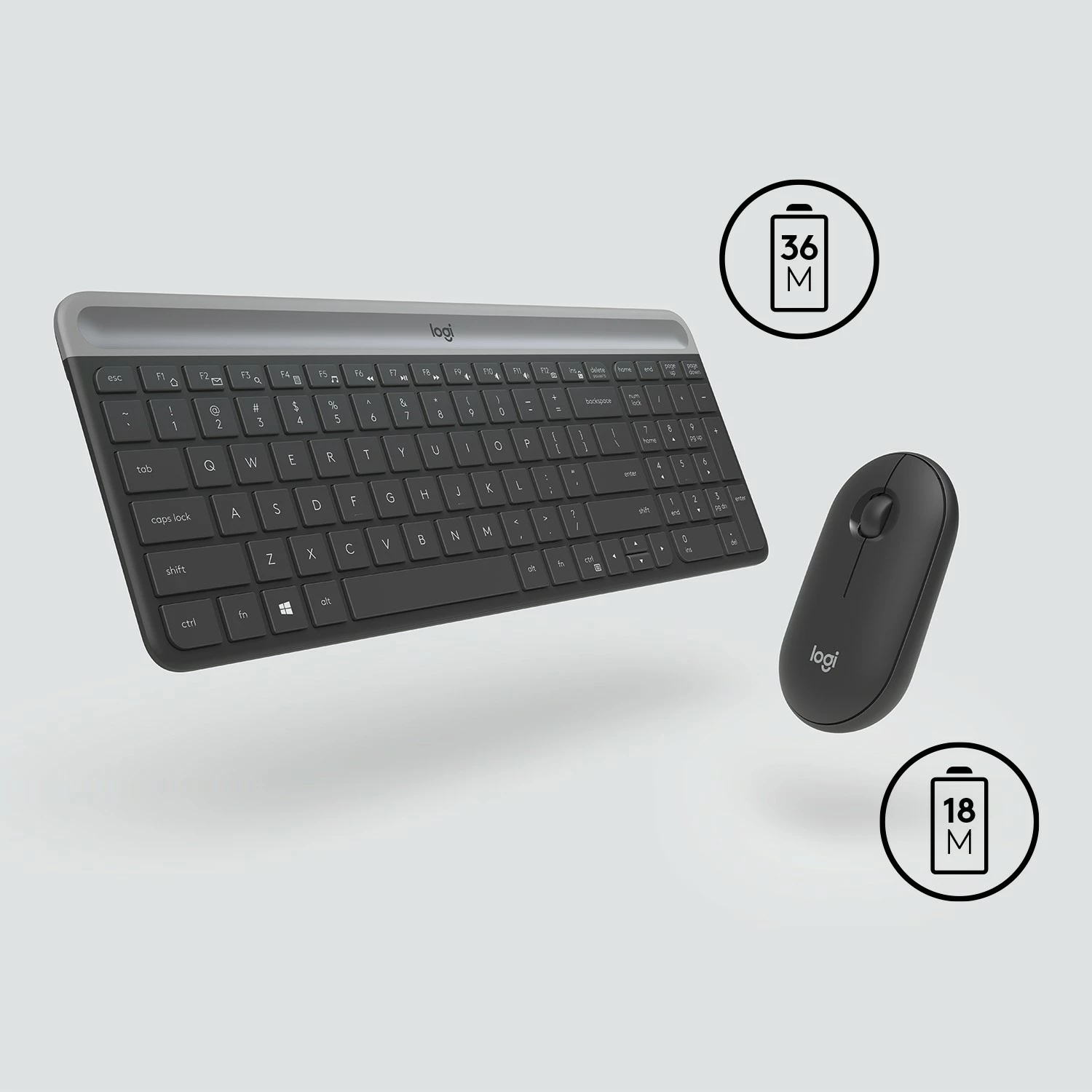 Komplet wireless Logitech MK470, QWERTY, Graphite
