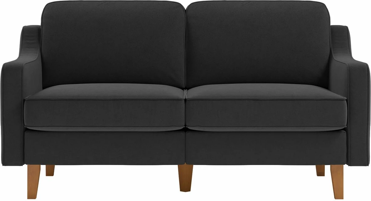 Divan dy ulës, ngjyrë gri nate, këmbë dru arre, Robin 2