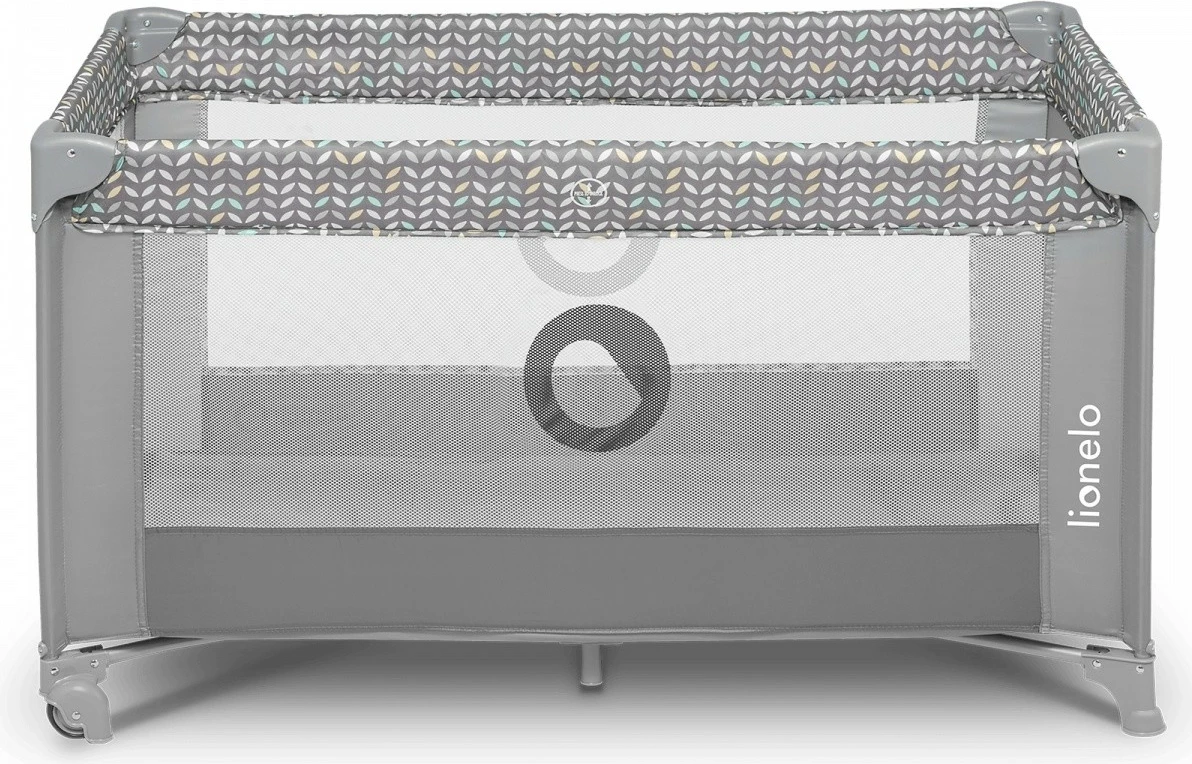 Krevat udhëtimi Lionelo Stefi, Grey Concrete Multicolor, me torbë bartëse