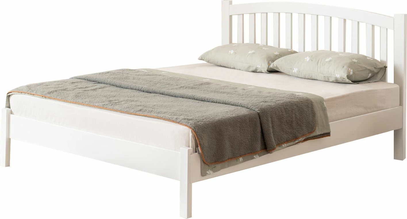 Krevat dopio, MDF i lyer me llak, ngjyrë e bardhë, Skye Decor, 160x200cm