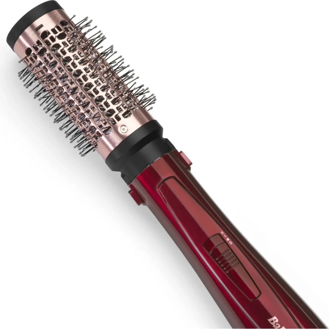 Furçë flokësh me ajër të ngrohtë 2-në-1, BaByliss AS812PE, 1000W, furçë 50mm titanium-keramike, teknologji jonike, e kuqe