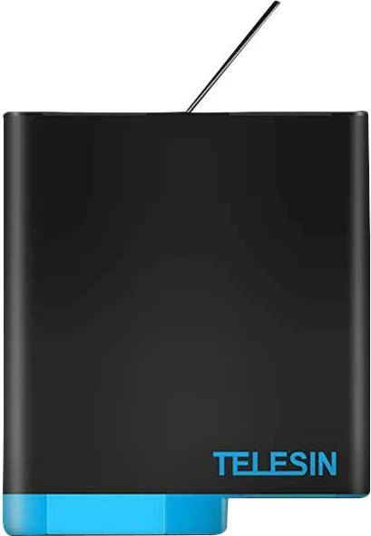 Karikues 3-vendësh Telesin GP-BNC-801 për GoPro Hero 8 me 2 bateri, i zi