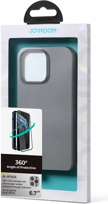 Mbështjellës Joyroom JR-BP928 për iPhone 13 Pro Max, 360°, xham i temperuar, Gri