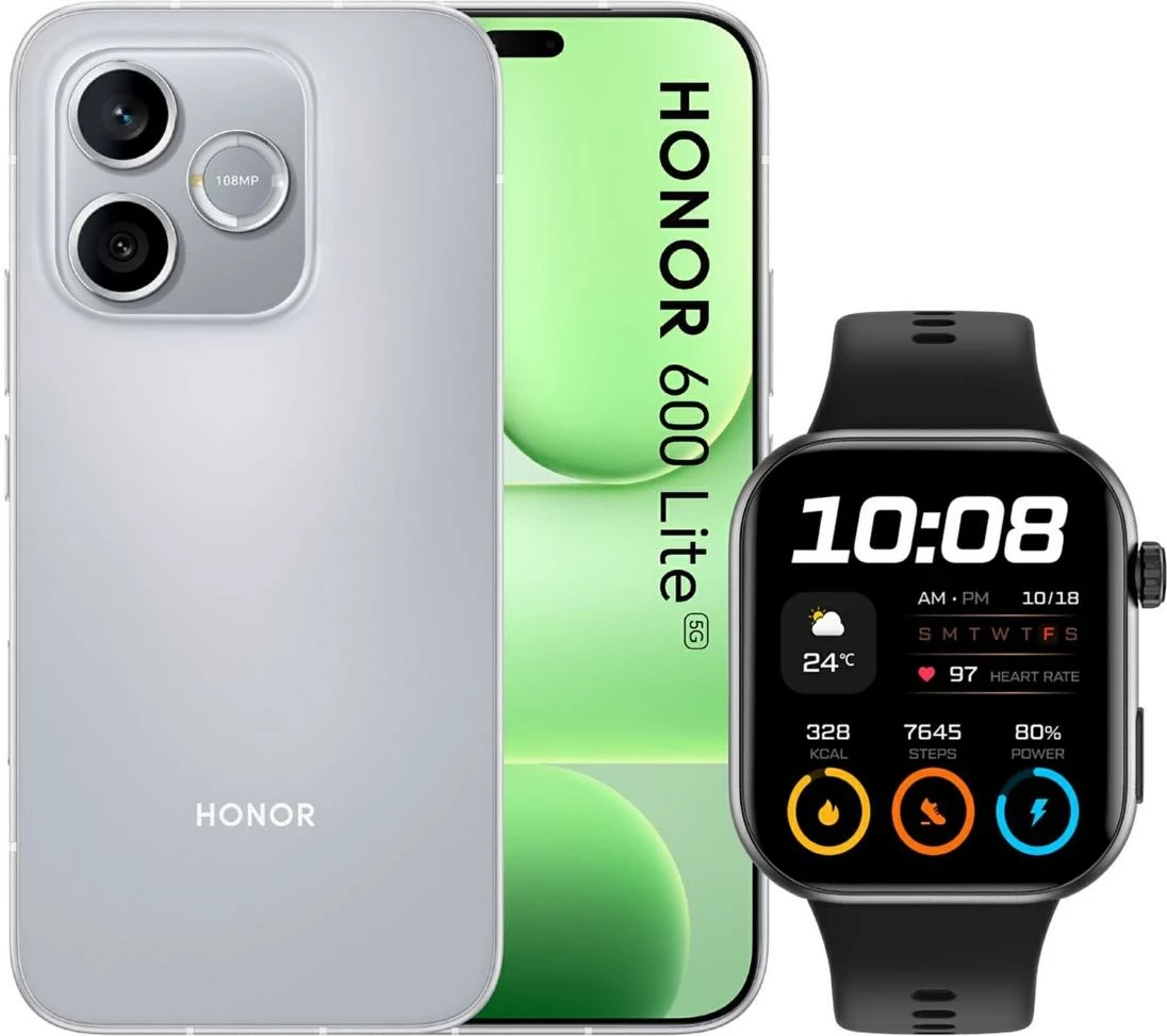 Celular Honor 600 Lite 8+256GB 5G Velvet Grey + Smartwatch Watch 2i