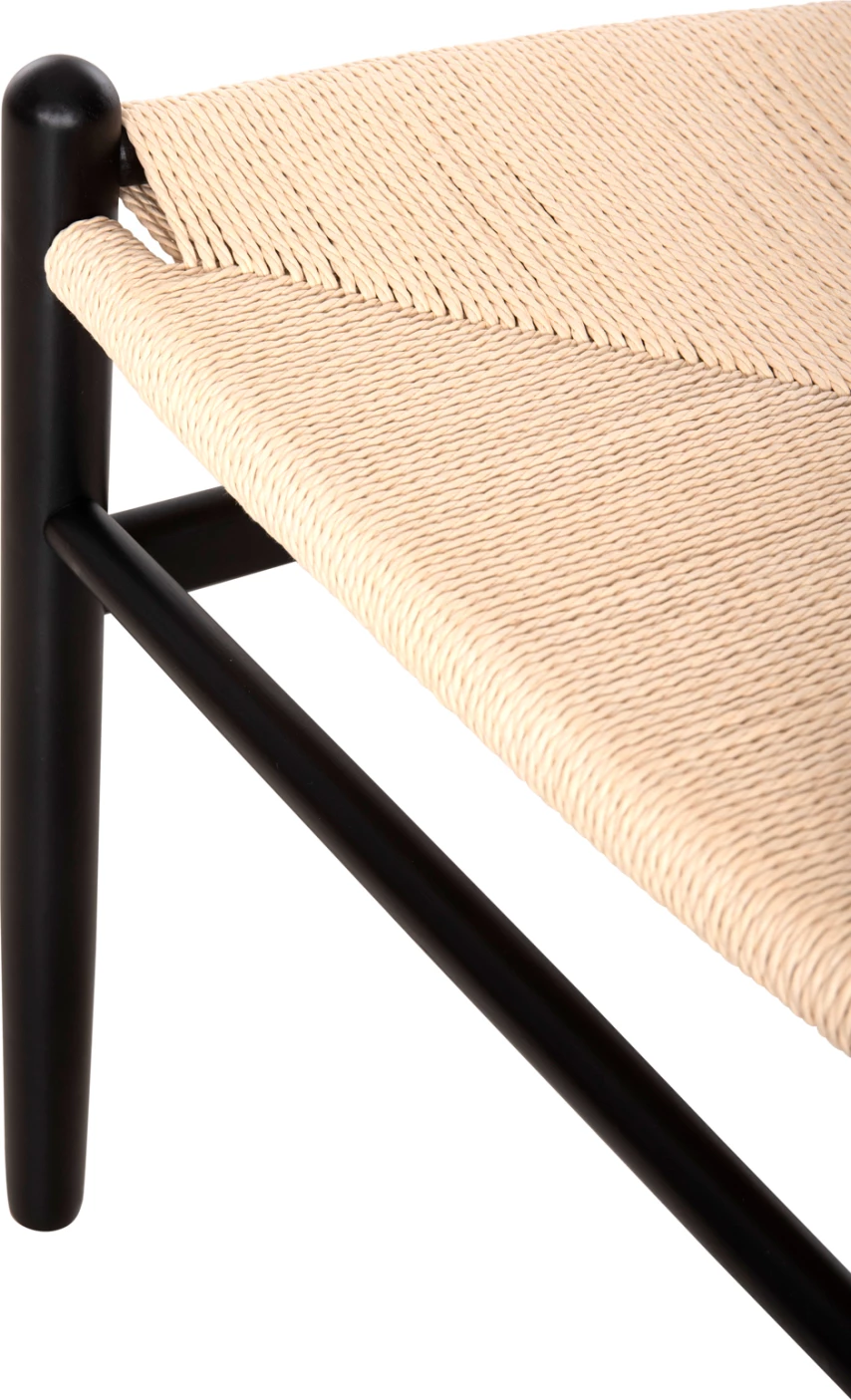 Karrige për ngrënie, dru ahu, ngjyrë e zezë-bezhë, FH8695.03, 54.5x53x75 cm