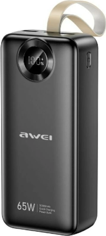 Powerbank Awei PA-34, 30000mAh, 65W, e zezë