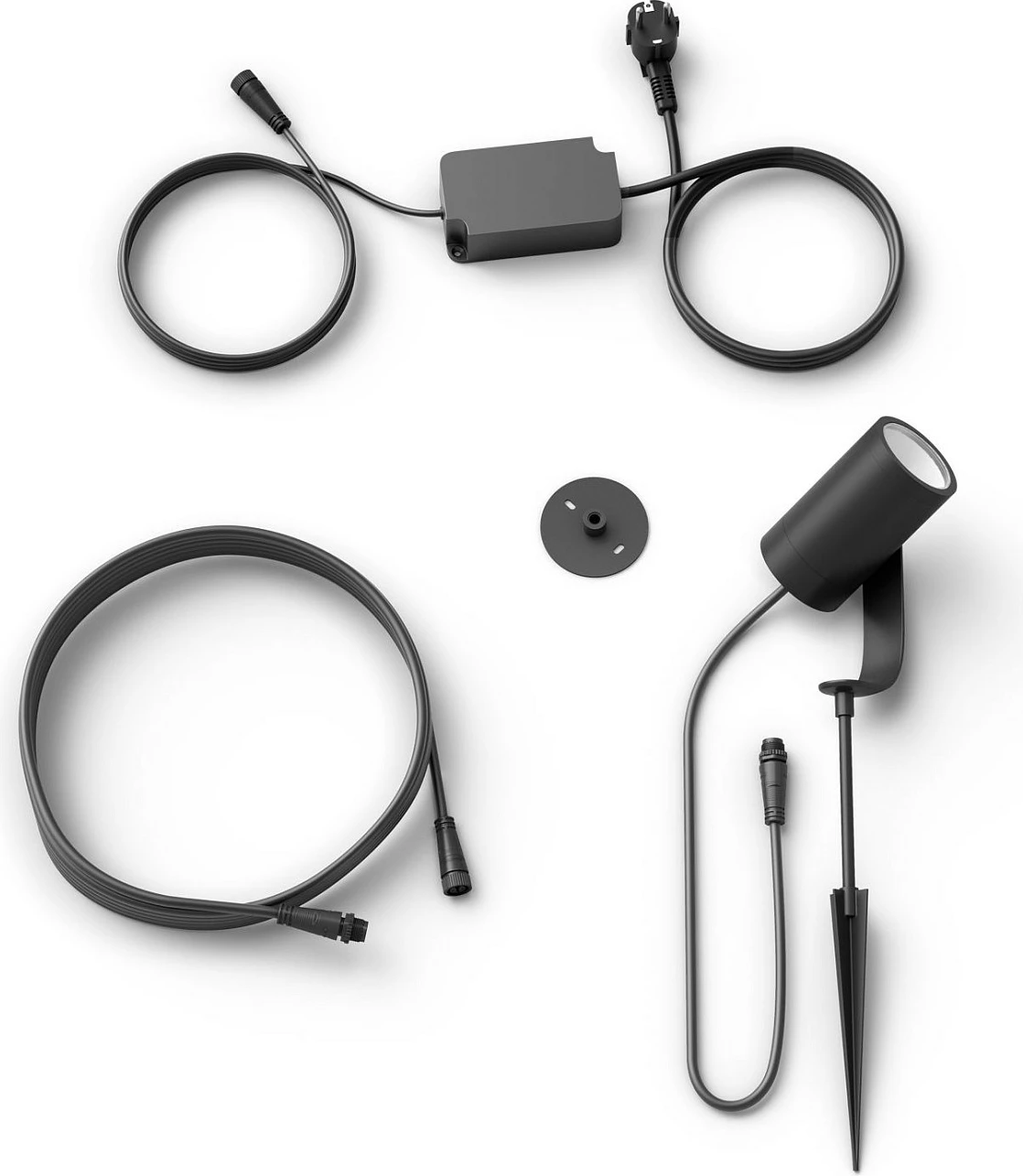 Dritë spot Philips Hue Lily Outdoor, Smart, LED, Alumini, E zezë