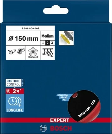 Pad mbështetës Bosch EXPERT Multiloch 150mm, mesatar, i zi/kuq