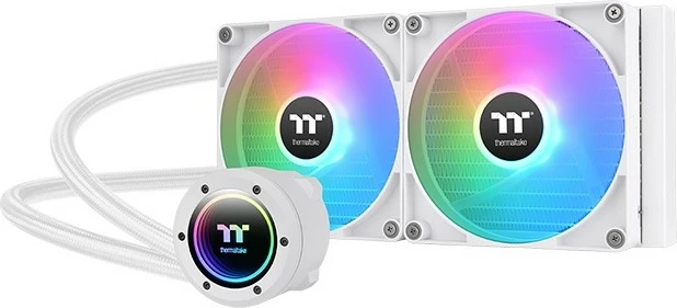 Ftohës i lëngshëm gjithë-në-një Thermaltake TH280 V2 ARGB Snow, 14 cm, 84.32 cfm, Bardhë