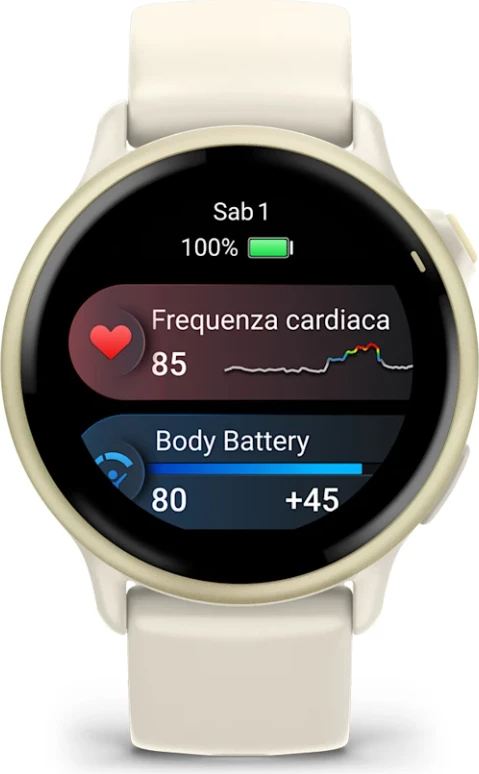 Smartwatch Garmin vívoactive® 6 – Lunar Gold, Bone Strap