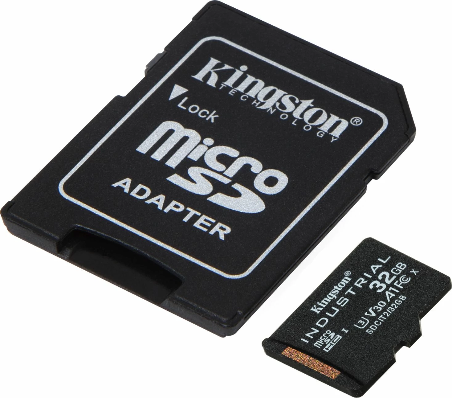 Kartelë memorje microSDHC Kingston Industrial 32GB Class 10 UHS-I/U3 A1 V30 (SDCIT2/32GB) me adapter SD