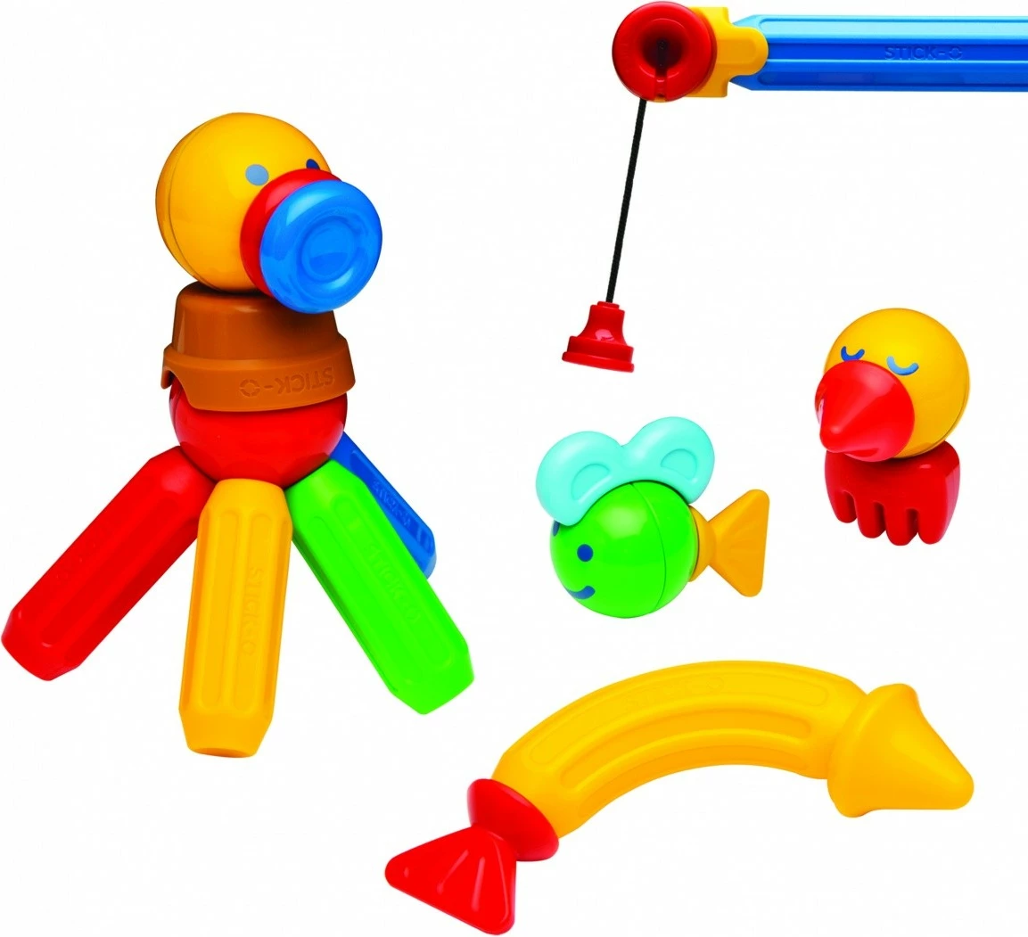 Set lodrash magnetike Magformers Stick-O Fishing Set, 26 pjesë, shumëngjyrëshe