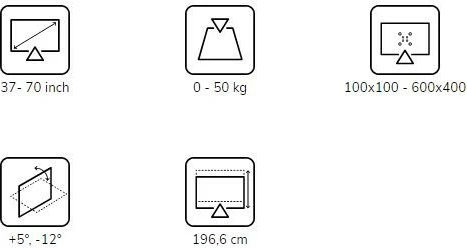 Qëndrim mobil për monitor Neomounts FL50-550BL1, për ekrane 37-70", i zi