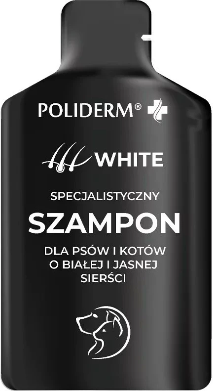 Shampo për qen e mace JM Sante Poliderm White, 15 ml, për qime të bardha