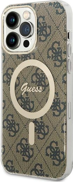 Mbështjellës Guess 4G MagSafe për iPhone 15 Pro Max, Kafe