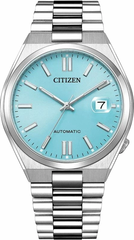 Orë dore për meshkuj CITIZEN Tsuyosa NJ0151-88M, e argjendtë/blu, set me kuti