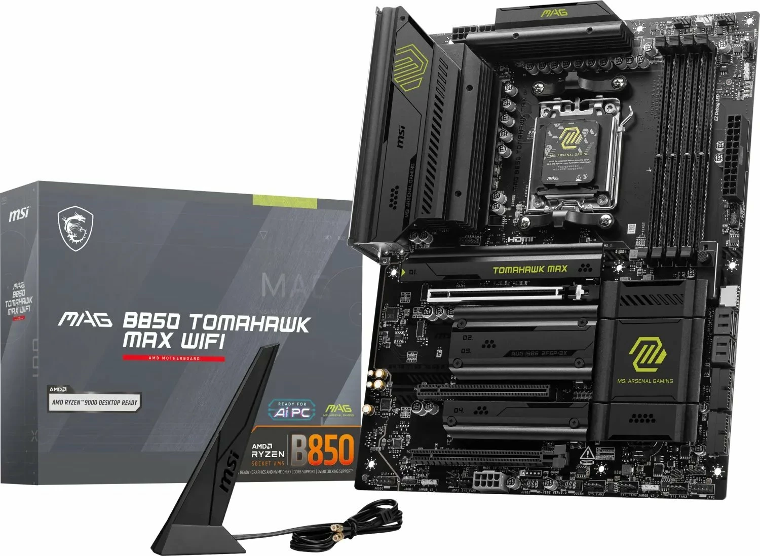 Pllakë amë MSI MAG B850 TOMAHAWK MAX WIFI, ATX, DDR5, Wi‑Fi 7, e zezë