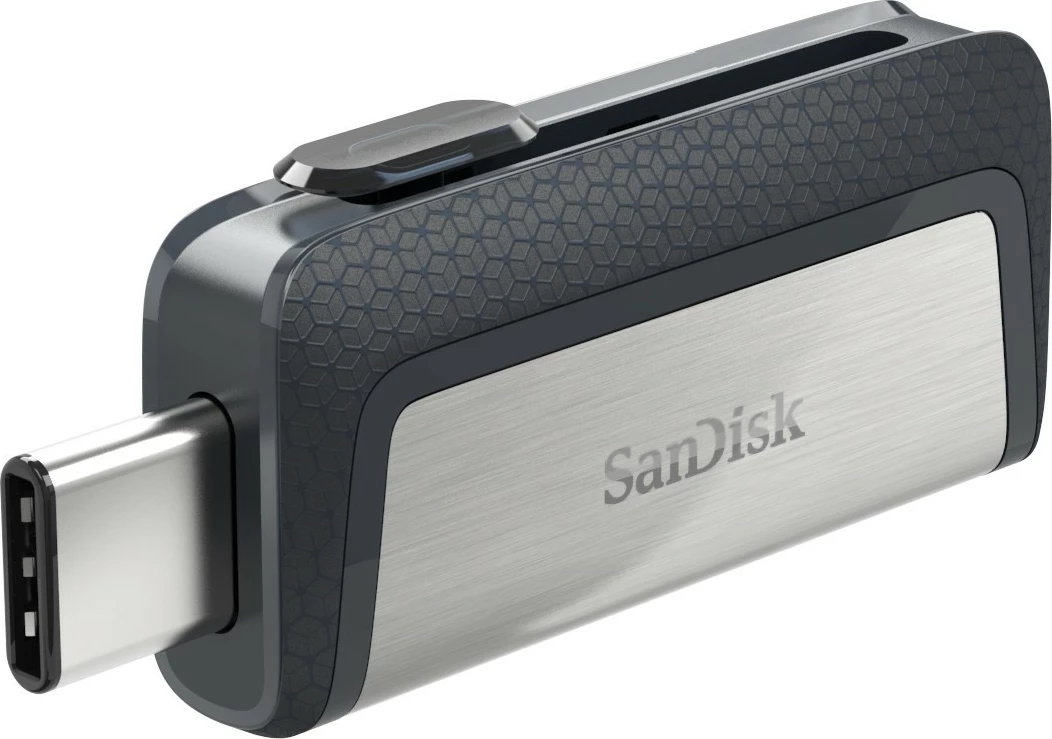 USB SanDisk Ultra Dual Drive, 128 GB, USB Type-A / USB Type-C, 3.2 Gen 1, E zezë, Argjend