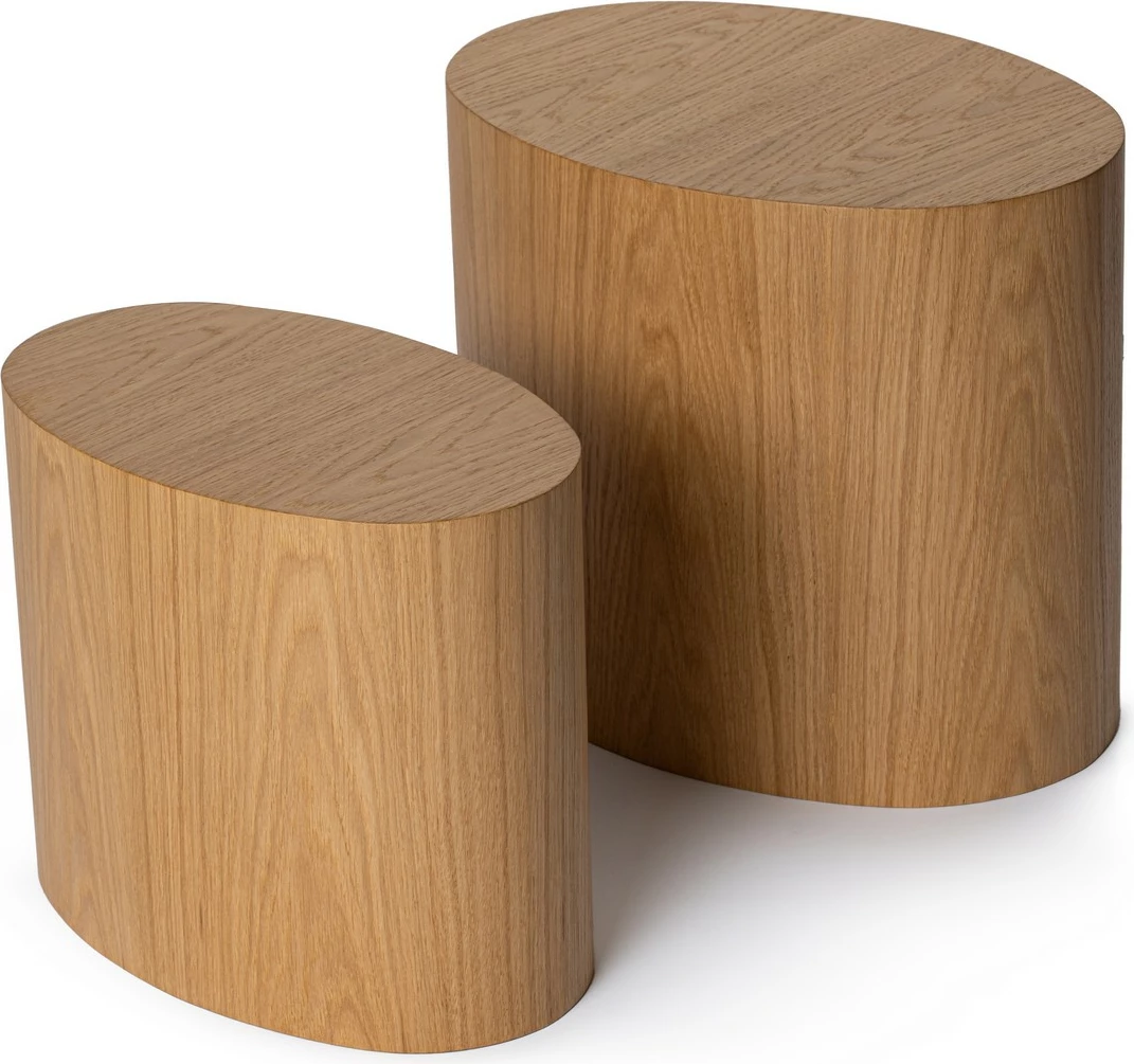 Set tavolinash anësore Nordure, Elipse, ngjyrë lisi