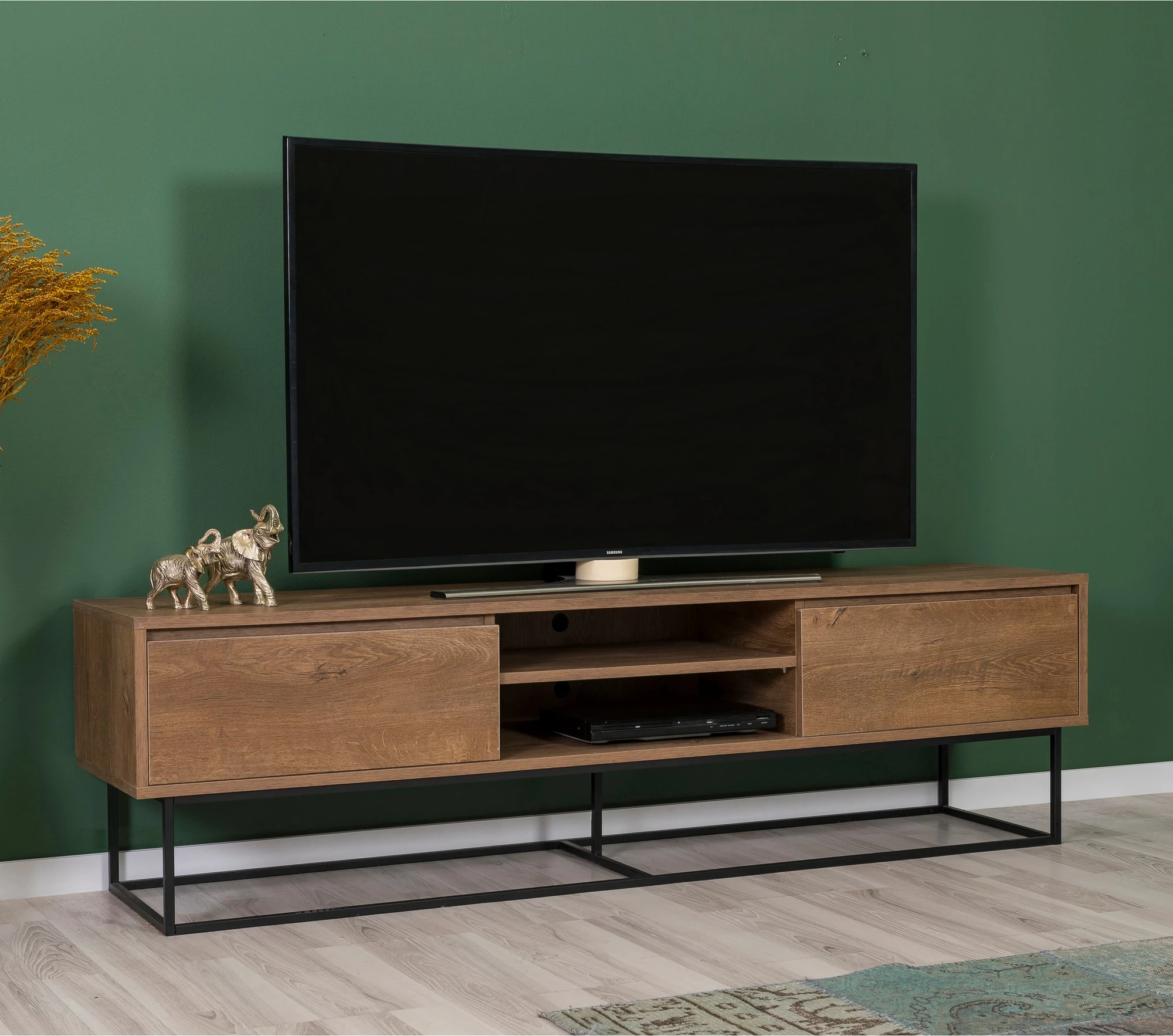 Set mobiljesh për dhomë dite Skye Decor, Laxus Takım 8, ngjyrë arre dhe e zezë