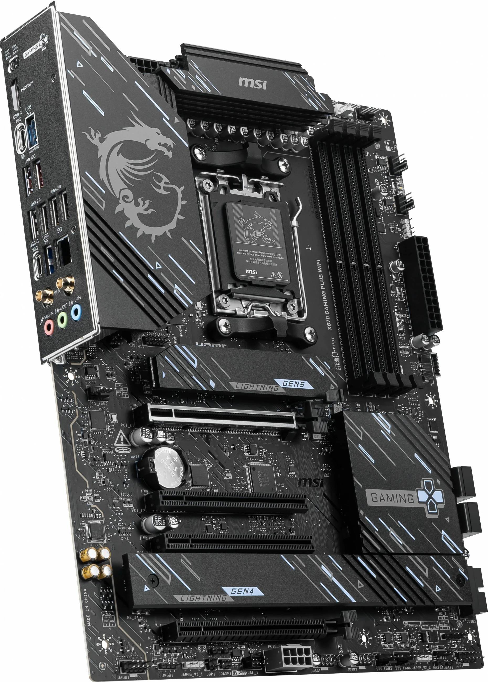 Pllakë amë MSI X870 GAMING PLUS WIFI, Socket AM5, DDR5, 128 GB, e zezë