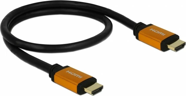 Kabllo HDMI DeLOCK 85726, 0.5m, 48 Gbit/s, 8K, e zezë/artë