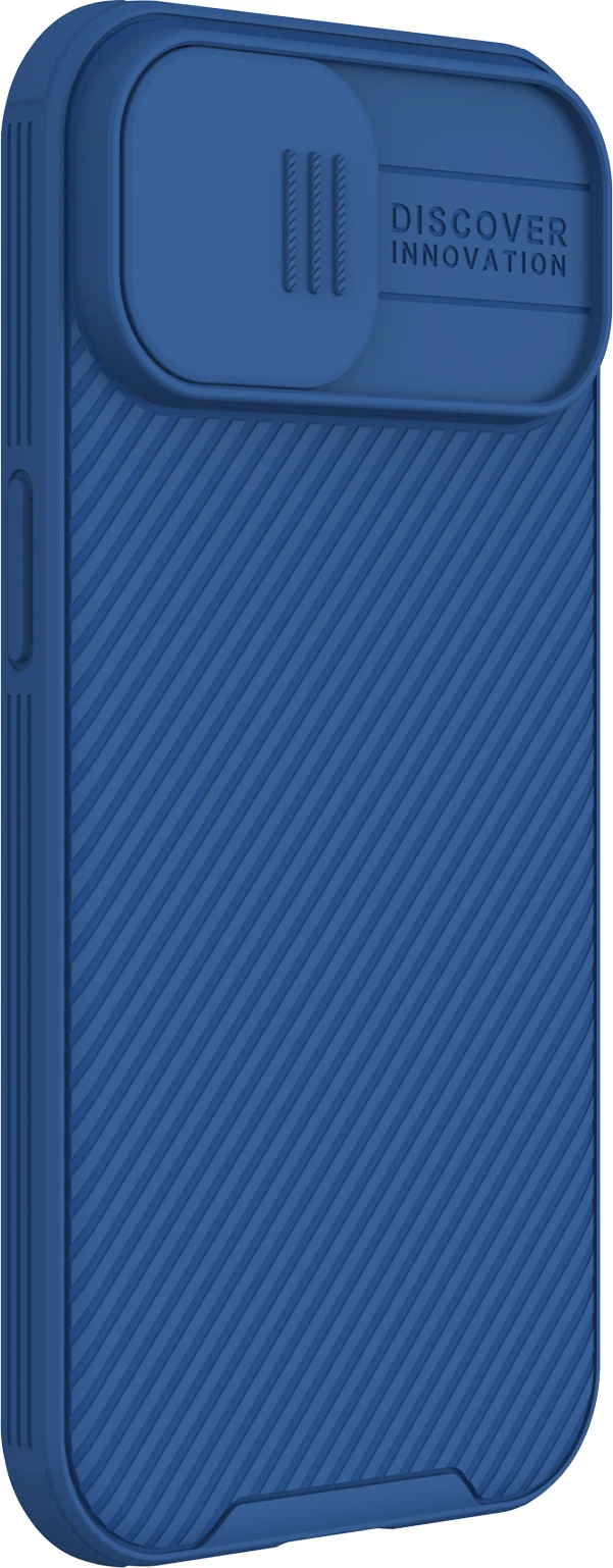 Mbështjellës Nillkin CamShield Pro Magnetic për iPhone 15 Plus, me kapak kamere, Kaltër