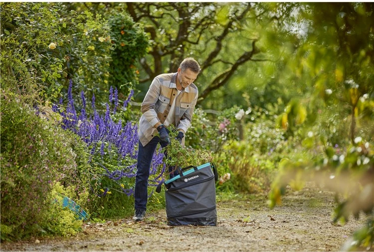 Thes mbeturinash kopshti Gardena 11715-20, 130L, plastikë e ricikluar, i zi/gjelbër