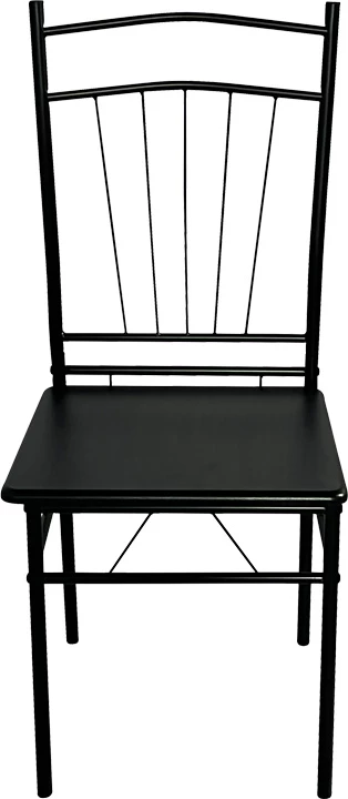 Tavolinë me karrige Roza II, set 5 copë, MDF, këmbë metalike të zeza, 110x60x74cm