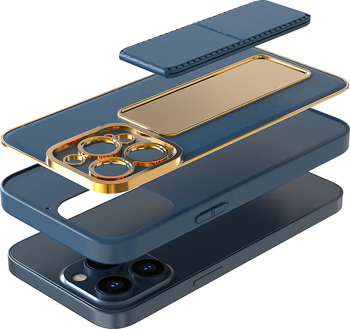 Mbështjellës Hurtel New Kickstand Case për iPhone 12 Pro, me qëndrim, rozë