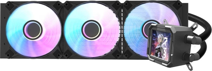 Ftohës me ujë për CPU Darkflash DV360S, ARGB, 360mm, me ekran IPS, i zi