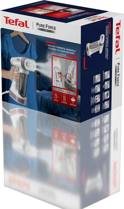 Avullues dore për rroba Tefal Pure Force DT8765E0, 0.18 L, 1800 W, Zi/Kanelle